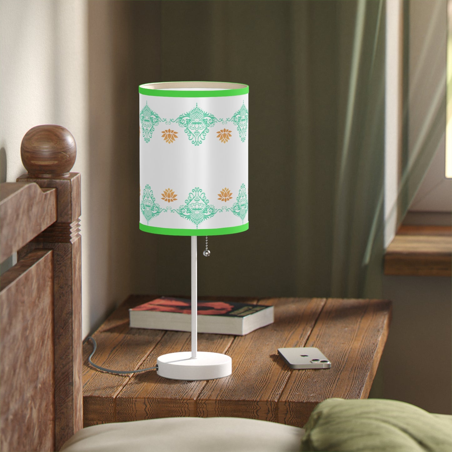 Lotus kolam Pattern Lamps with Lampshades ,Lotus Boho pattern Lamp US|CA plug, Housewarming gifts, Holiday Gifts