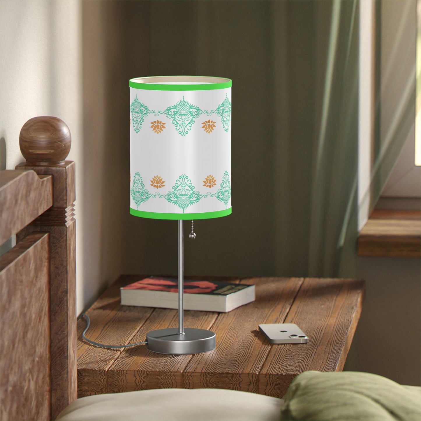 Lotus kolam Pattern Lamps with Lampshades ,Lotus Boho pattern Lamp US|CA plug, Housewarming gifts, Holiday Gifts