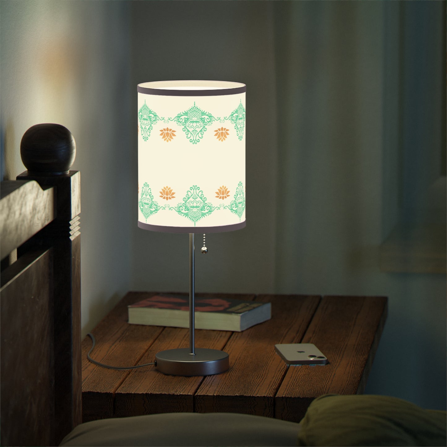 Lotus kolam Pattern Lamps with Lampshades ,Lotus Boho pattern Lamp US|CA plug, Housewarming gifts, Holiday Gifts