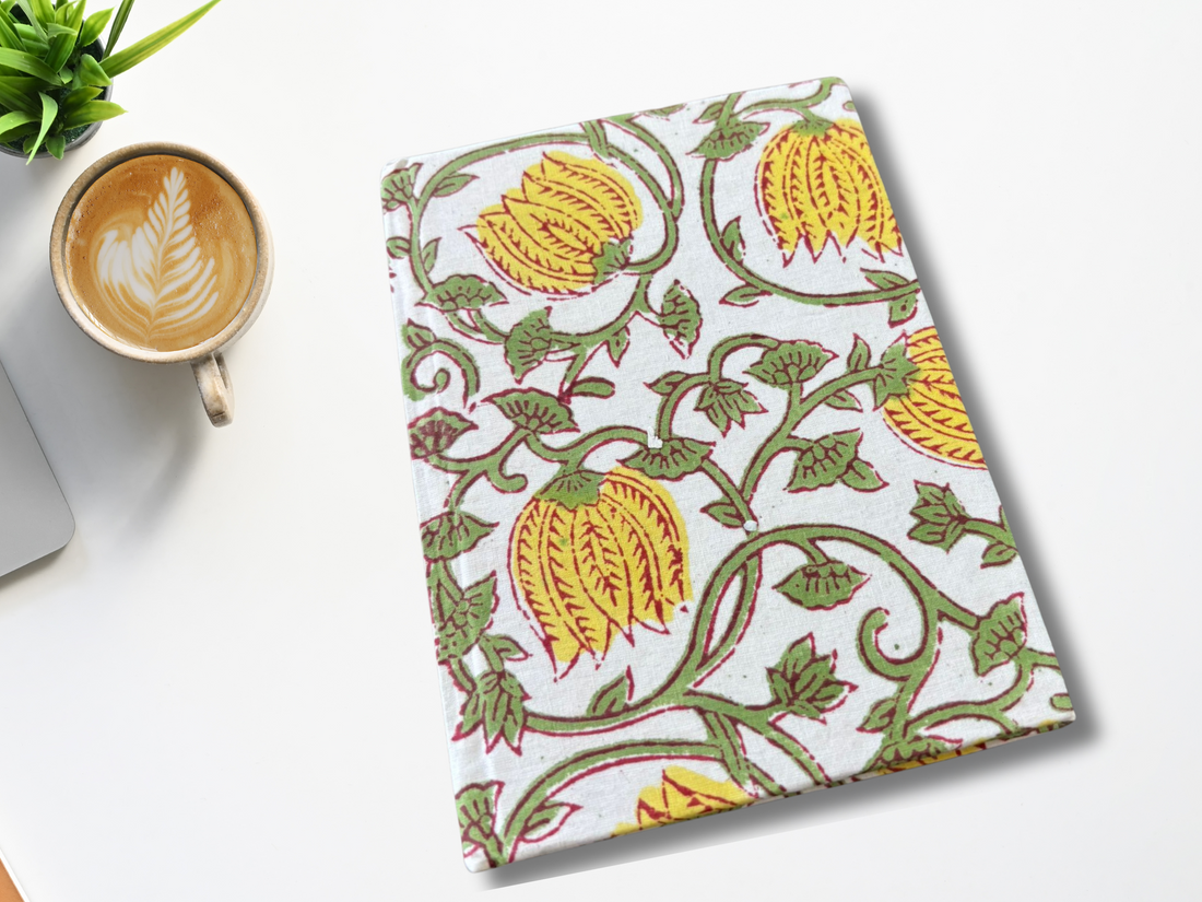 Handcrafted Block Print Fabric Notebook, gifts, journal