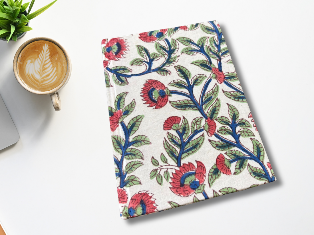 Handcrafted Block Print Fabric Notebook, gifts, journal