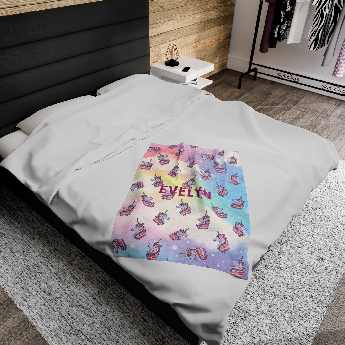 Unicorn Personalized Plush Blanket