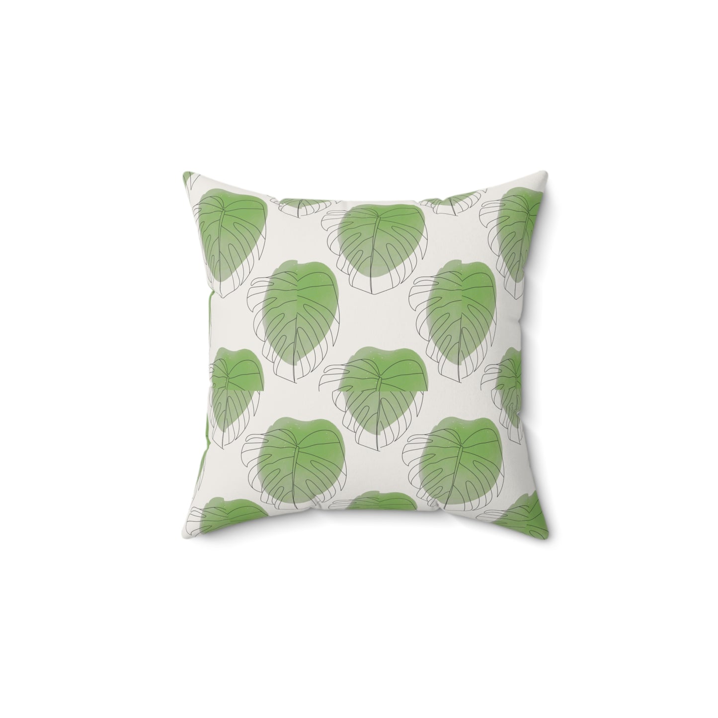 Tropical leaf Faux Suede  Square Pillow