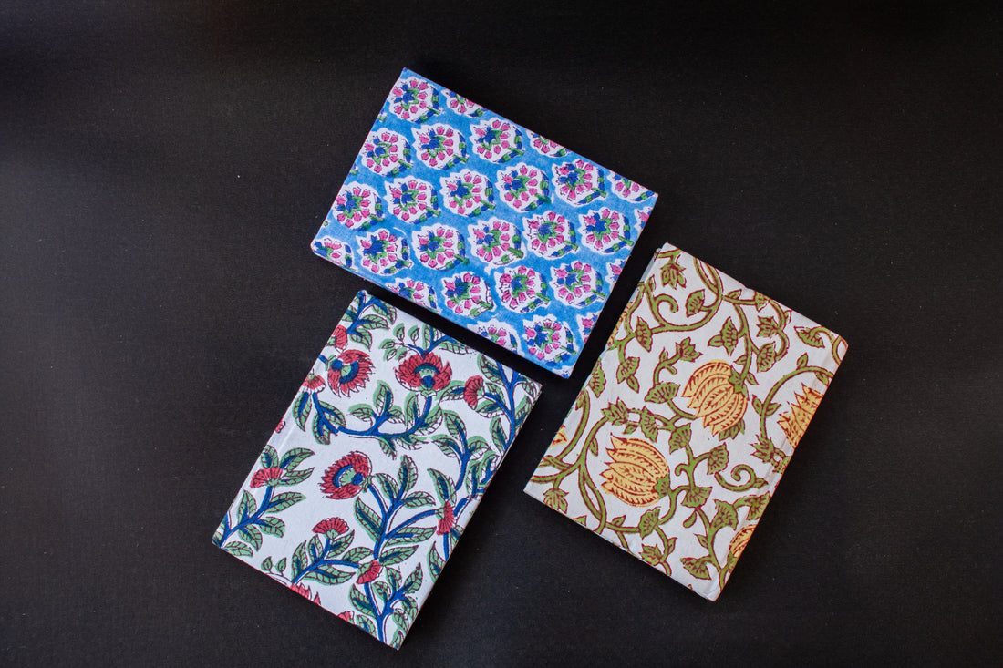 Handcrafted Block Print Fabric Notebook, gifts, journal