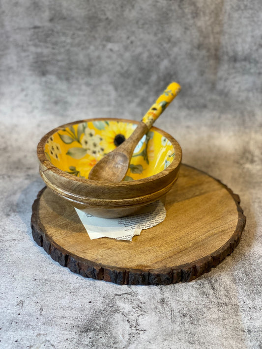 Mango wood serving bowl set