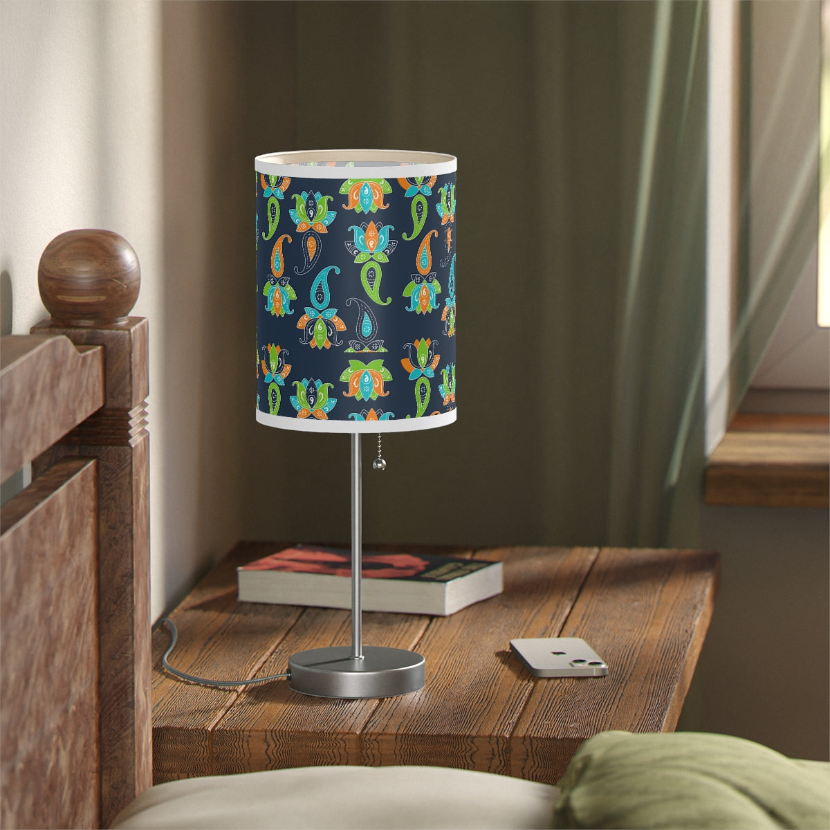 Floral Paisley Boho pattern Lamp US|CA plug