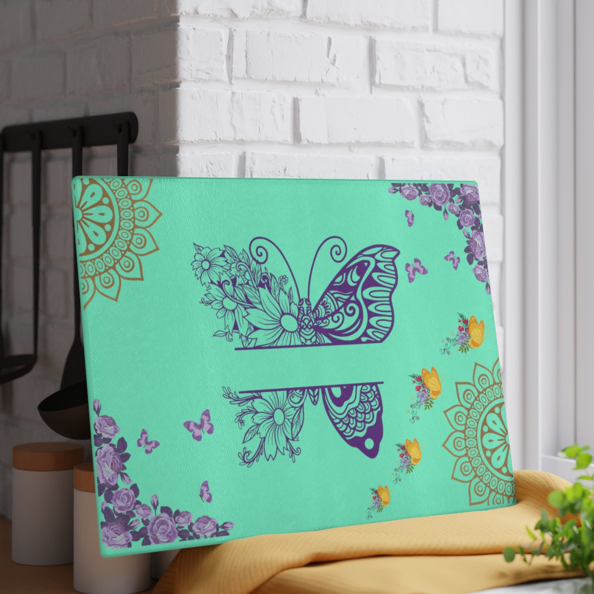Mandala Butterfly Cutting Board