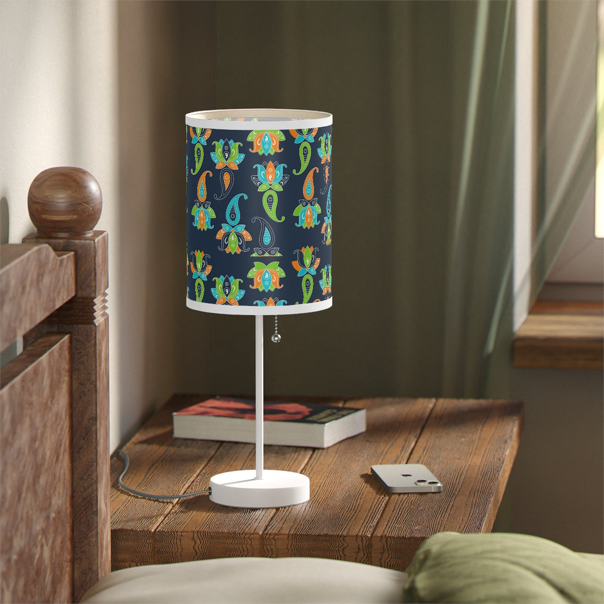 Floral Paisley Boho pattern Lamp US|CA plug