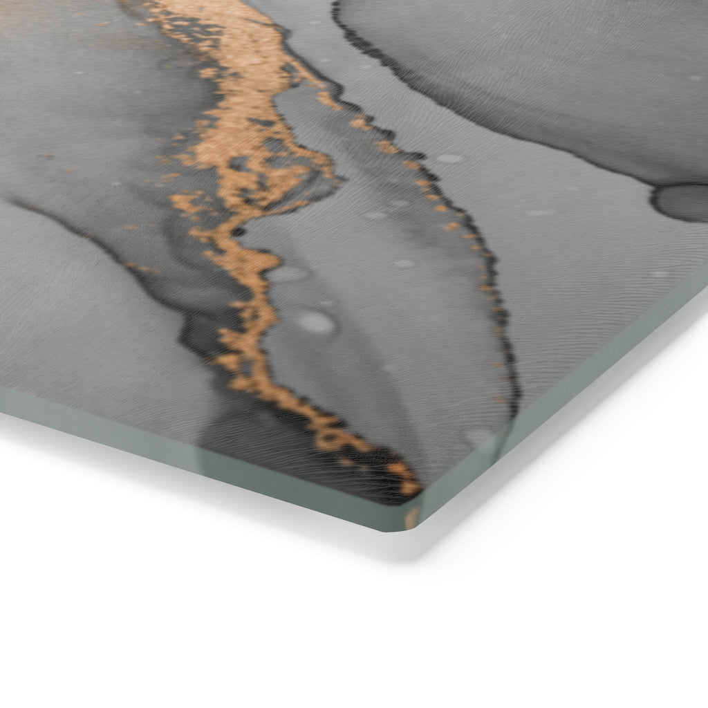 Grey Ocean Marble Glass Cutting Board