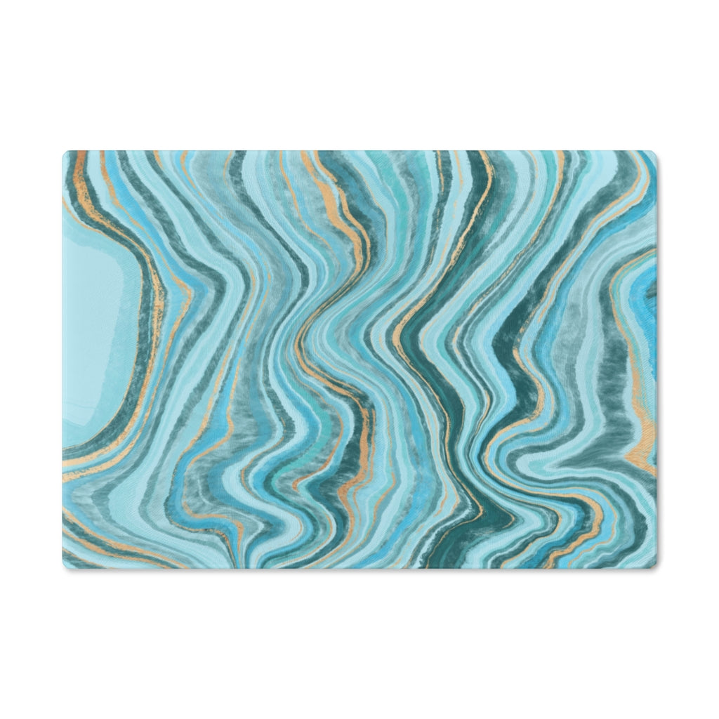 Blue Ocean Marble Glass Cutting Board