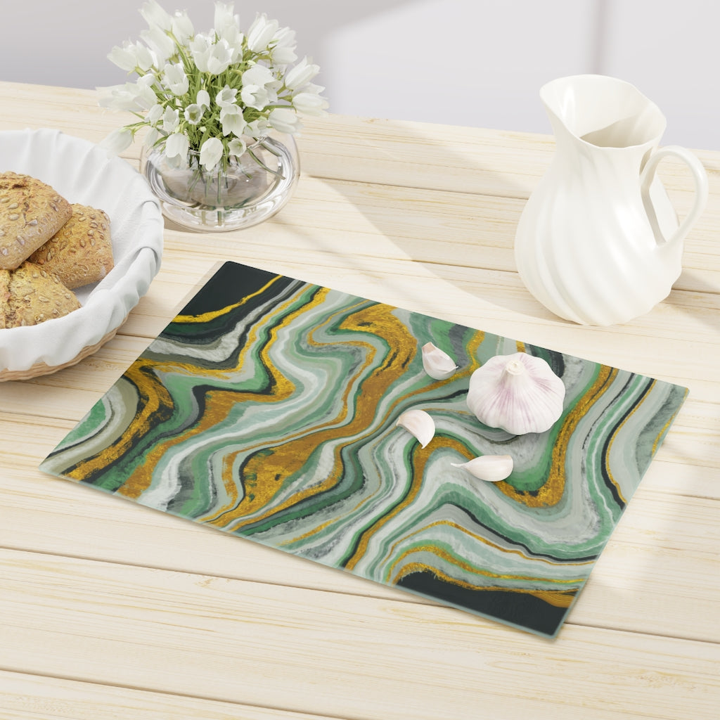 Green Marble art Cutting Board