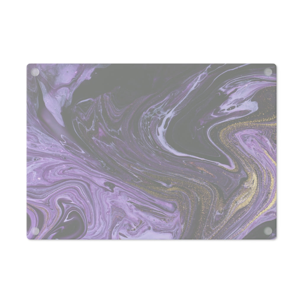 Purple Ocean Marble Glass Cutting Board