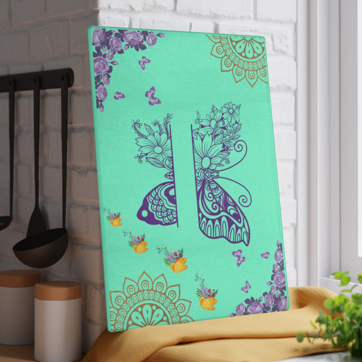 Mandala Butterfly Cutting Board