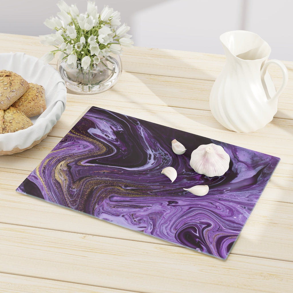 Purple Ocean Marble Glass Cutting Board – Bohozena