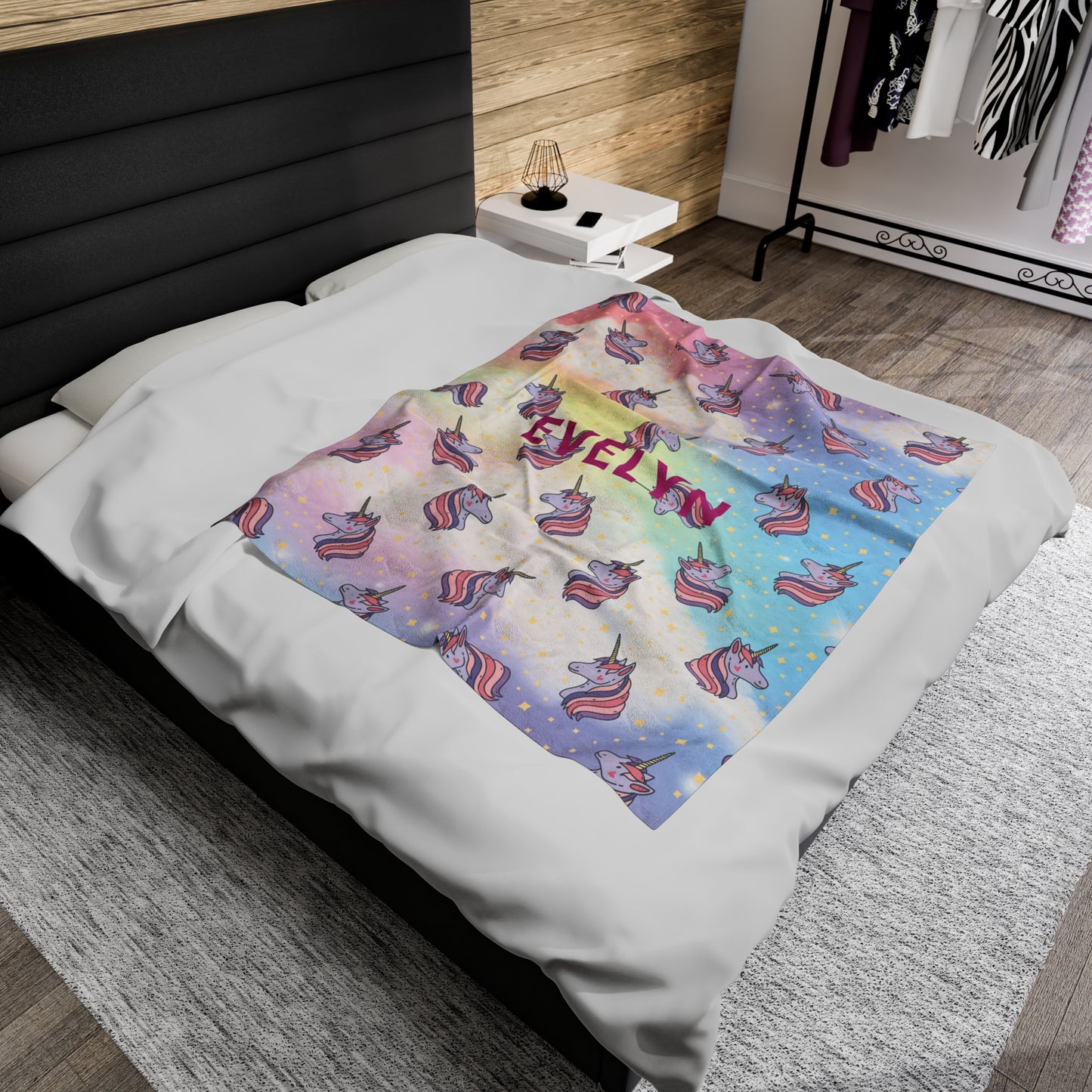 Unicorn Personalized Plush Blanket