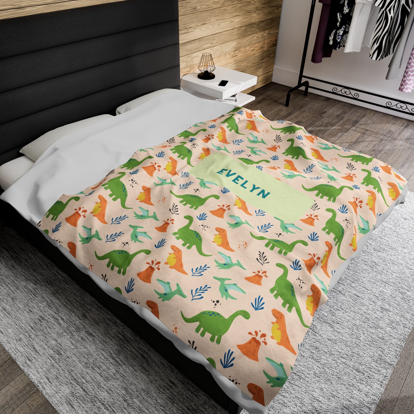 Dinosaur Character Personalized Plush Blanket