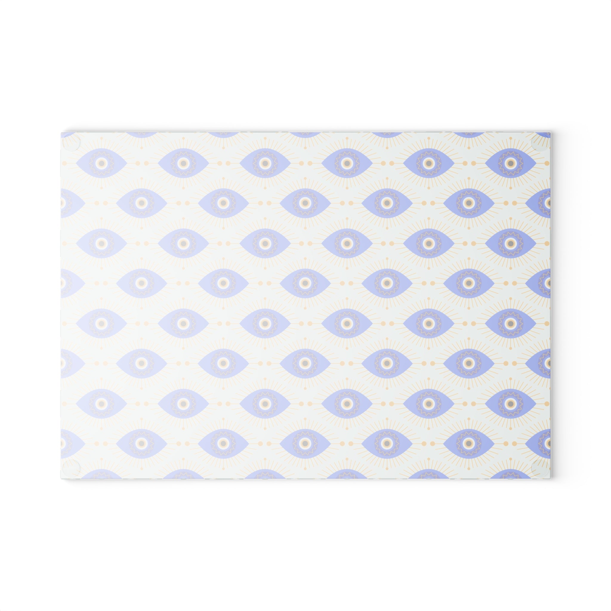 Glass Cutting Board with Evil Eye Pattern
