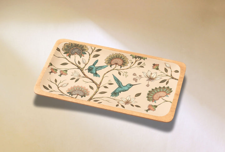 Hummingbird Mango Wood Serving Tray