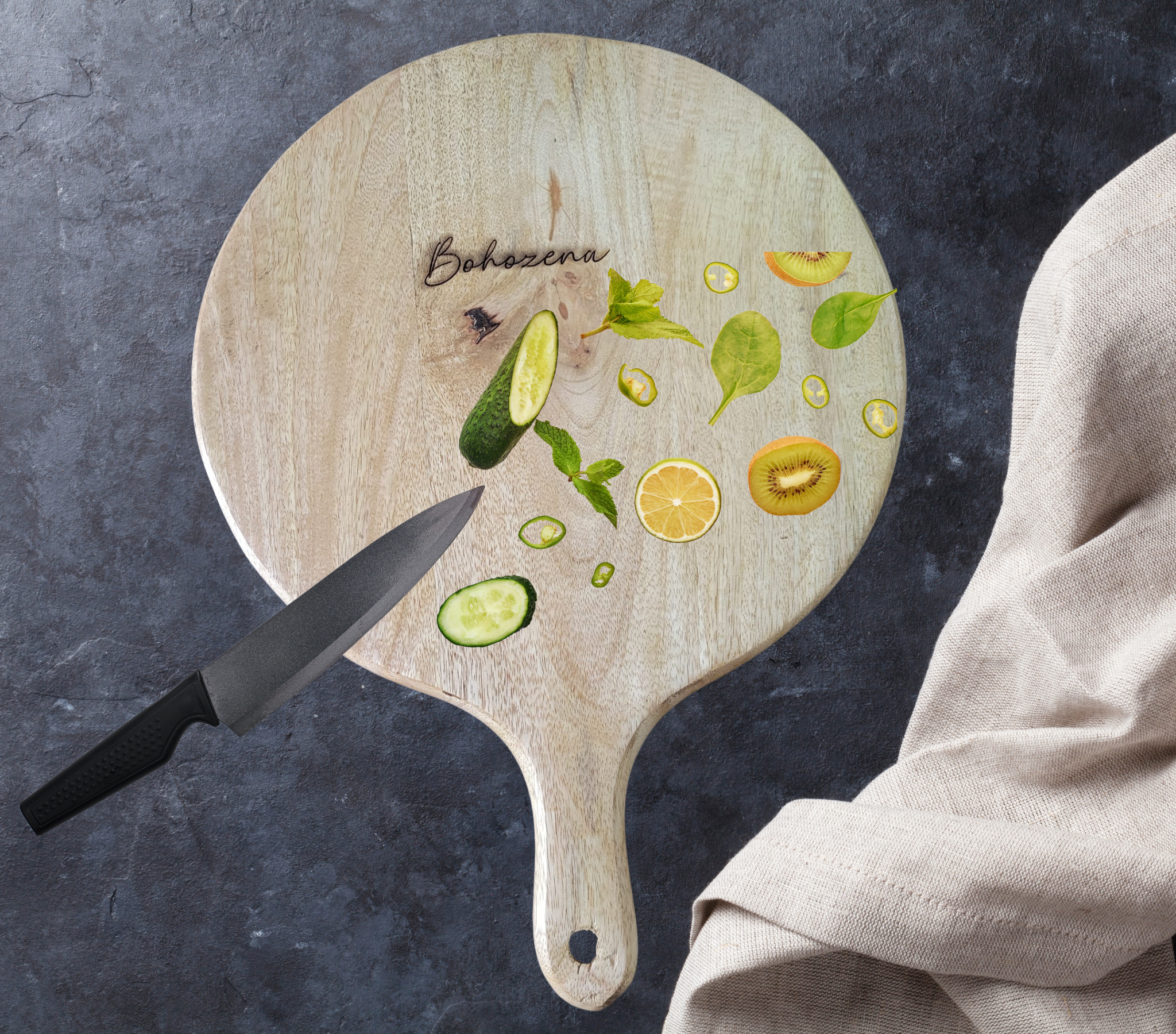 Charcuterie Board Pizza Serving Platter - Floral