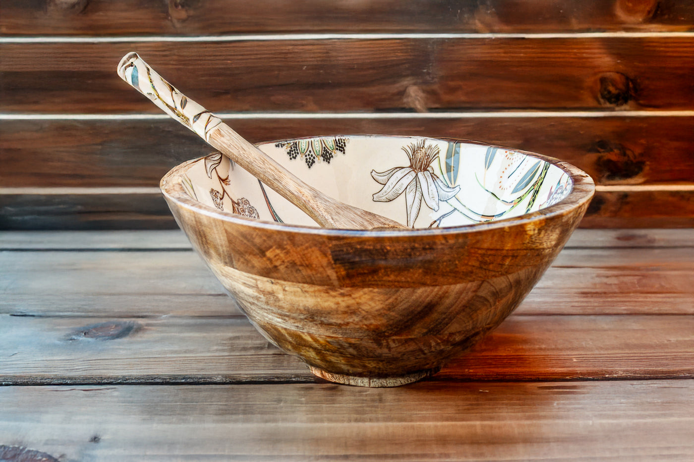 Large Hummingbird Mango Wood Serving Bowl Set – Bohozena