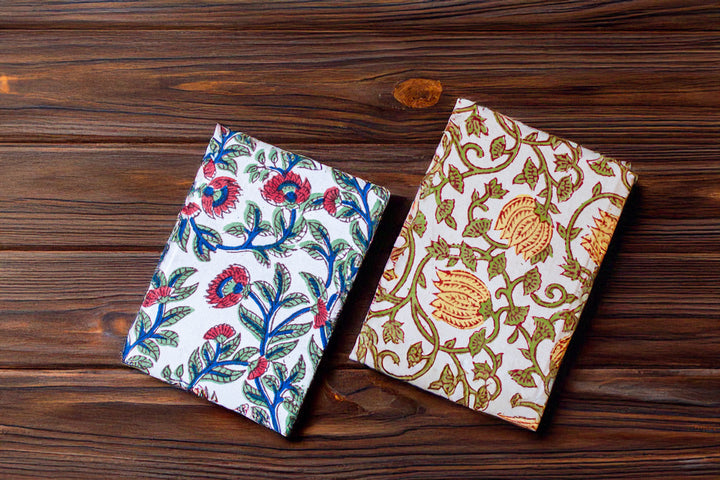 Handcrafted Block Print Fabric Notebook, gifts, journal