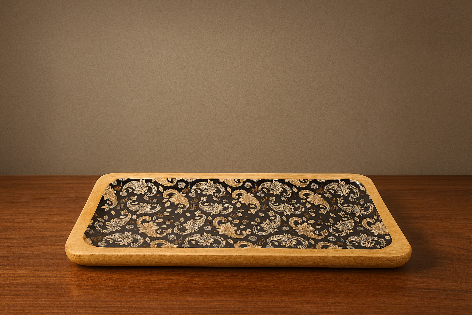 Paisley Mango Wood Serving Tray