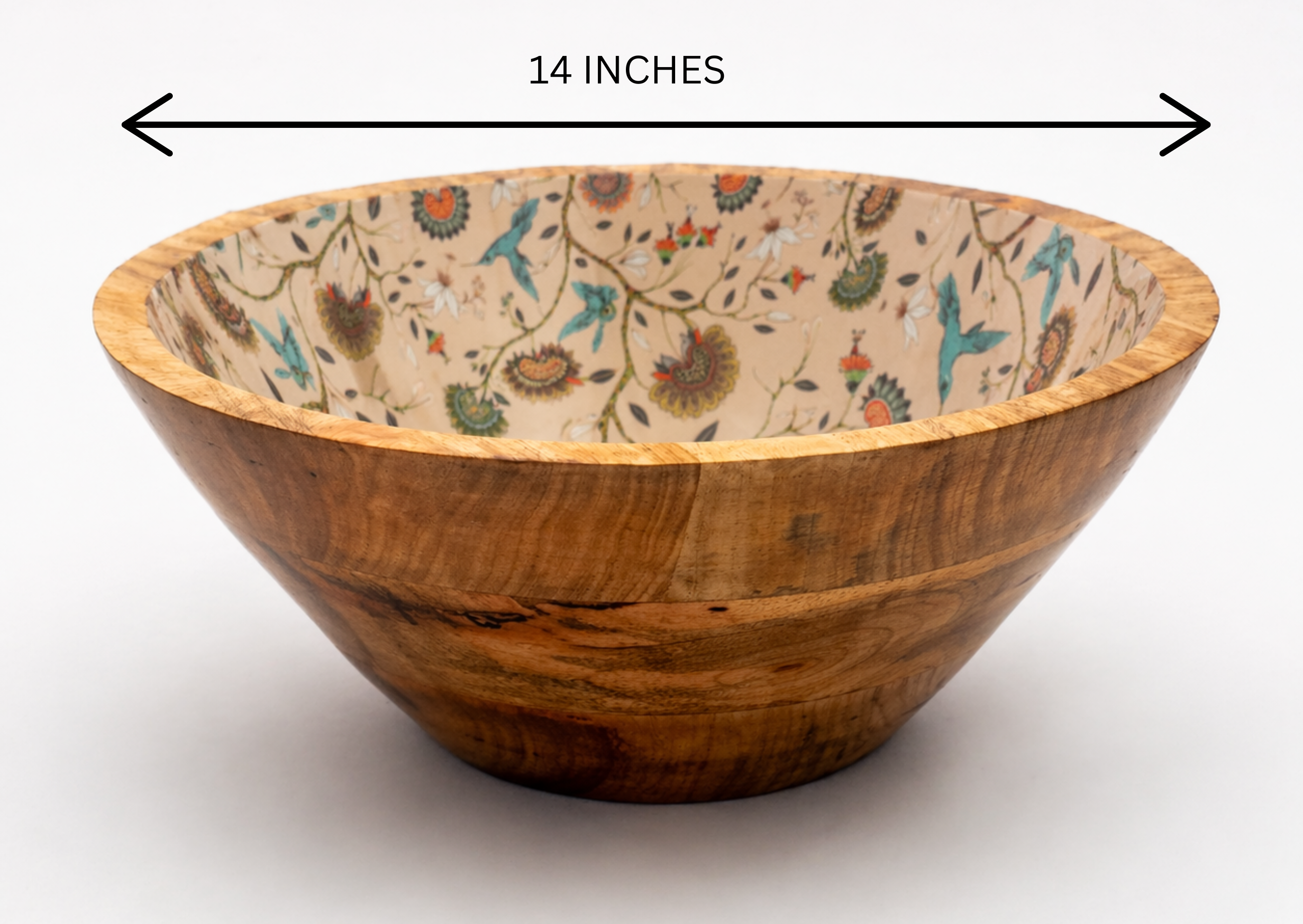 Hummingbird Mango Wood Serving Bowl set Large