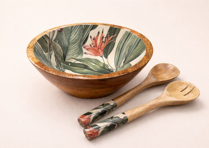 Tropical Mango Wood Serving Bowl Set