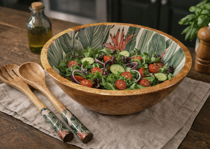 Tropical Mango Wood Serving Bowl Set
