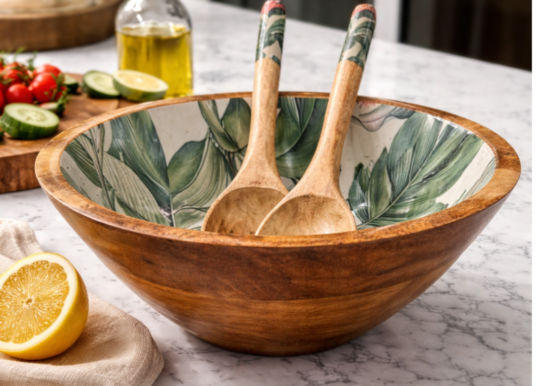Tropical Mango Wood Serving Bowl Set