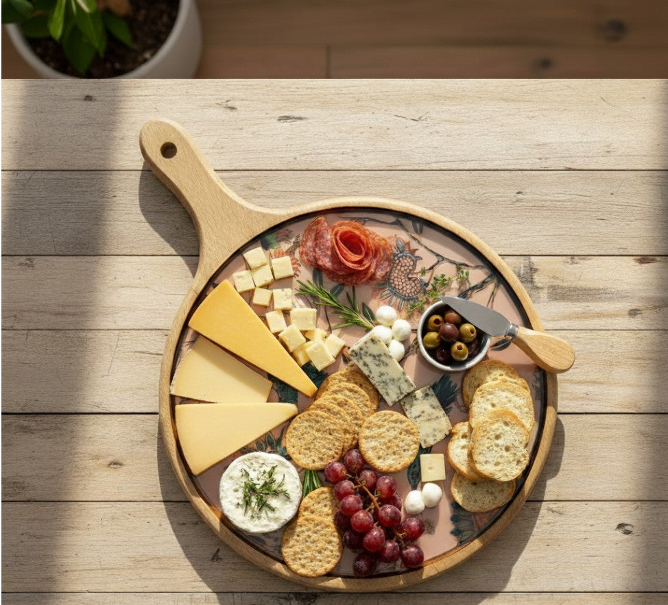 Charcuterie Board Pizza Serving Platter - Humming Bird