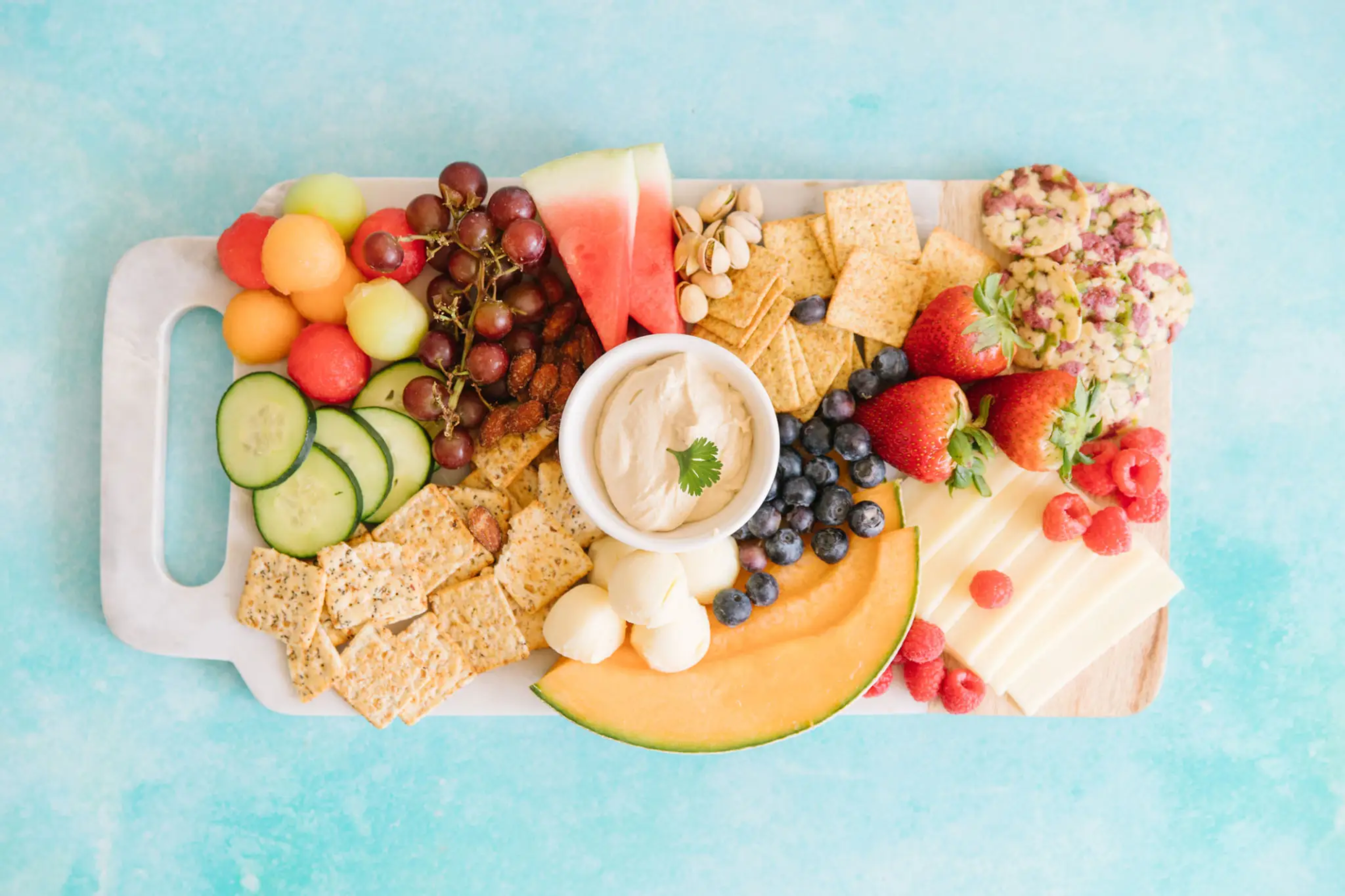 Mango Wood Marble Charcuterie Cheese Board