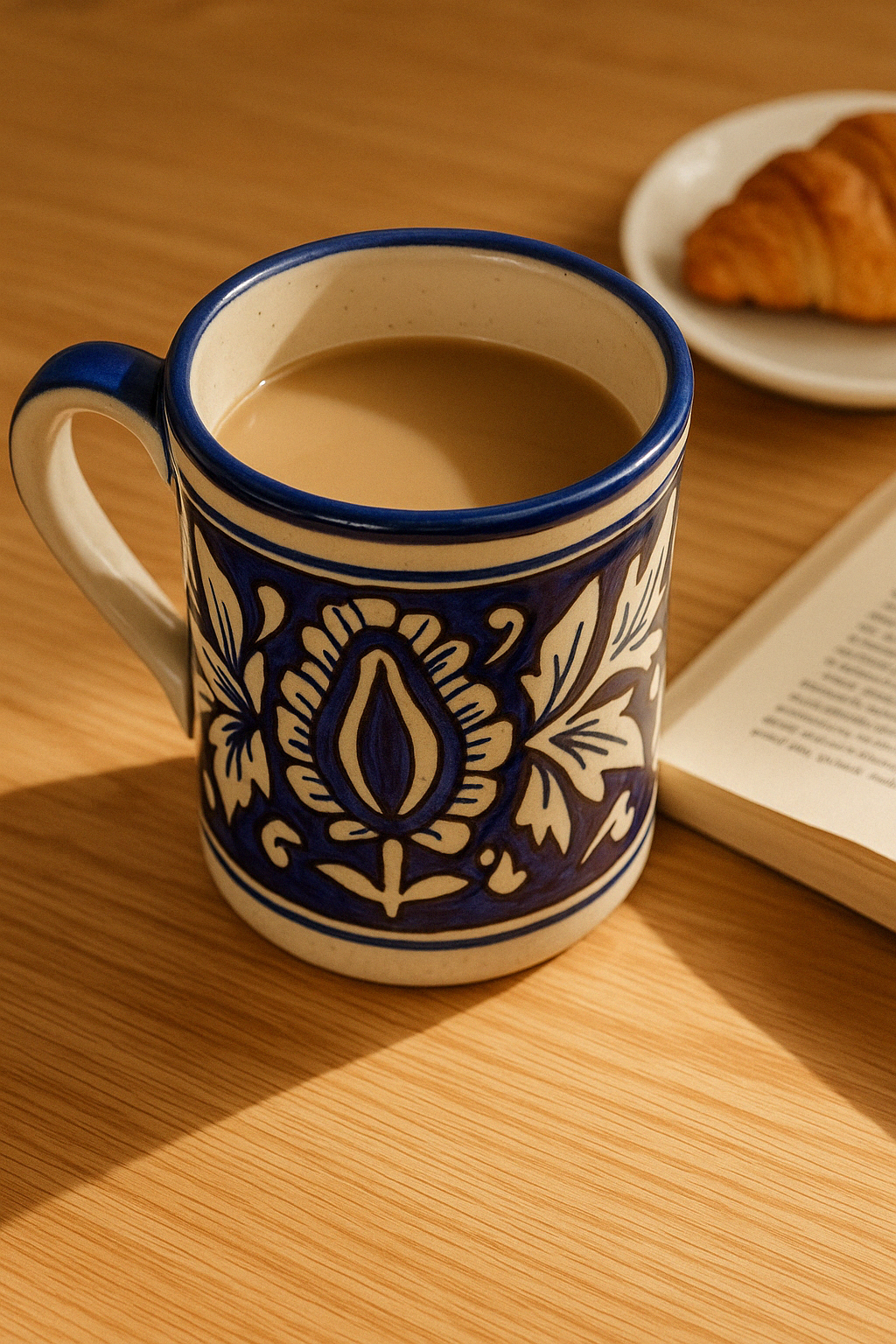 Hand Painted Ceramic Coffee & Tea Mugs, Set of 2