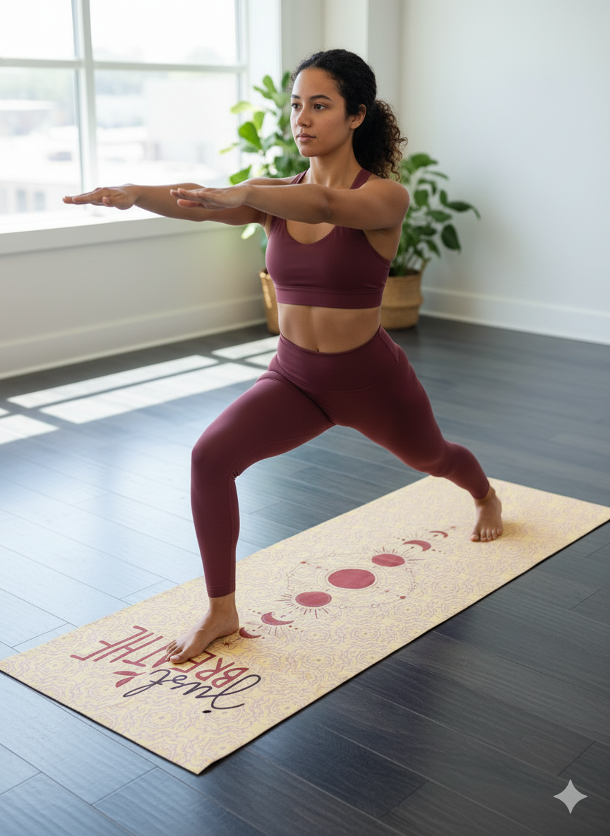 Organic Cotton Yoga Mat | Extra Wide & Long for Balance