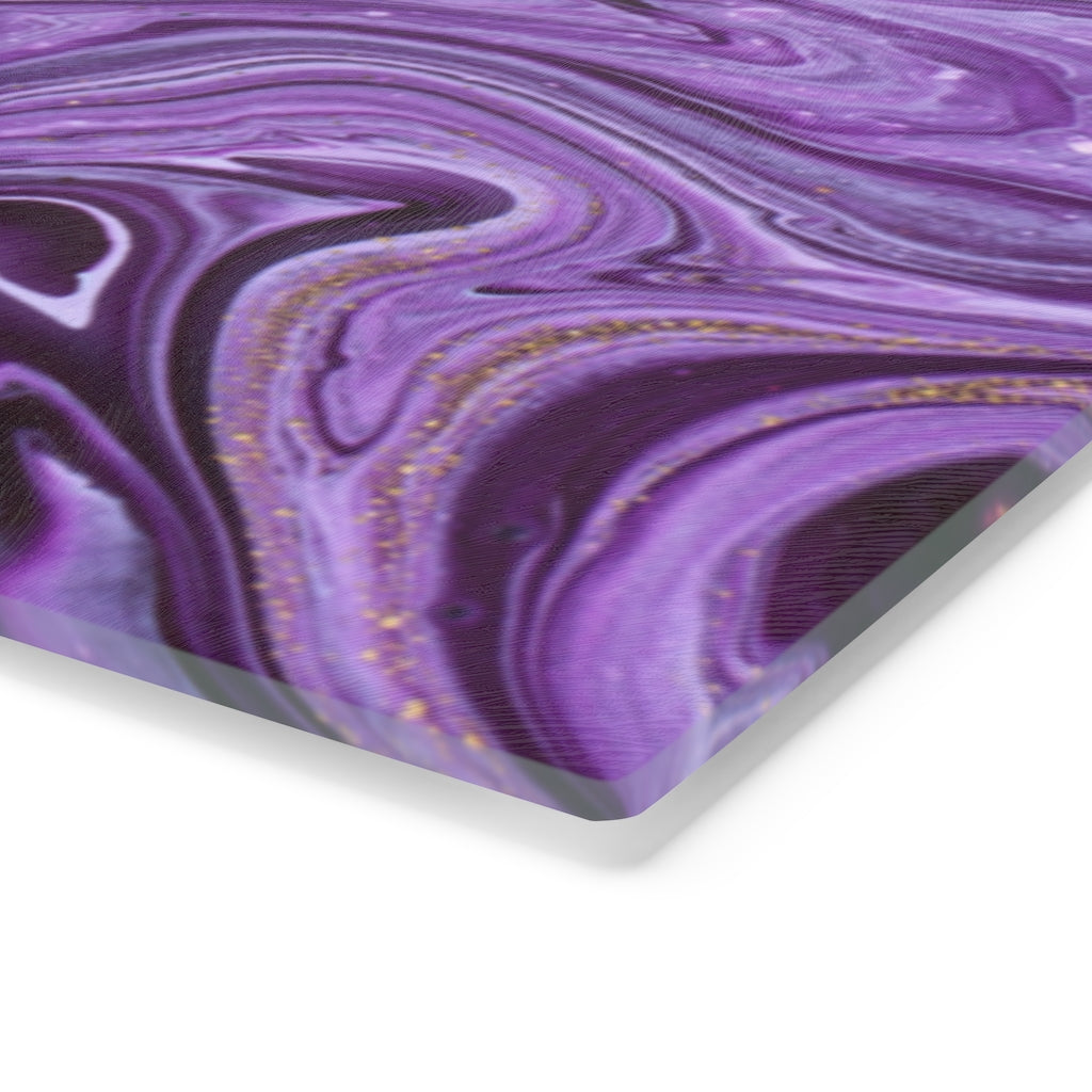 Purple Ocean Marble Glass Cutting Board