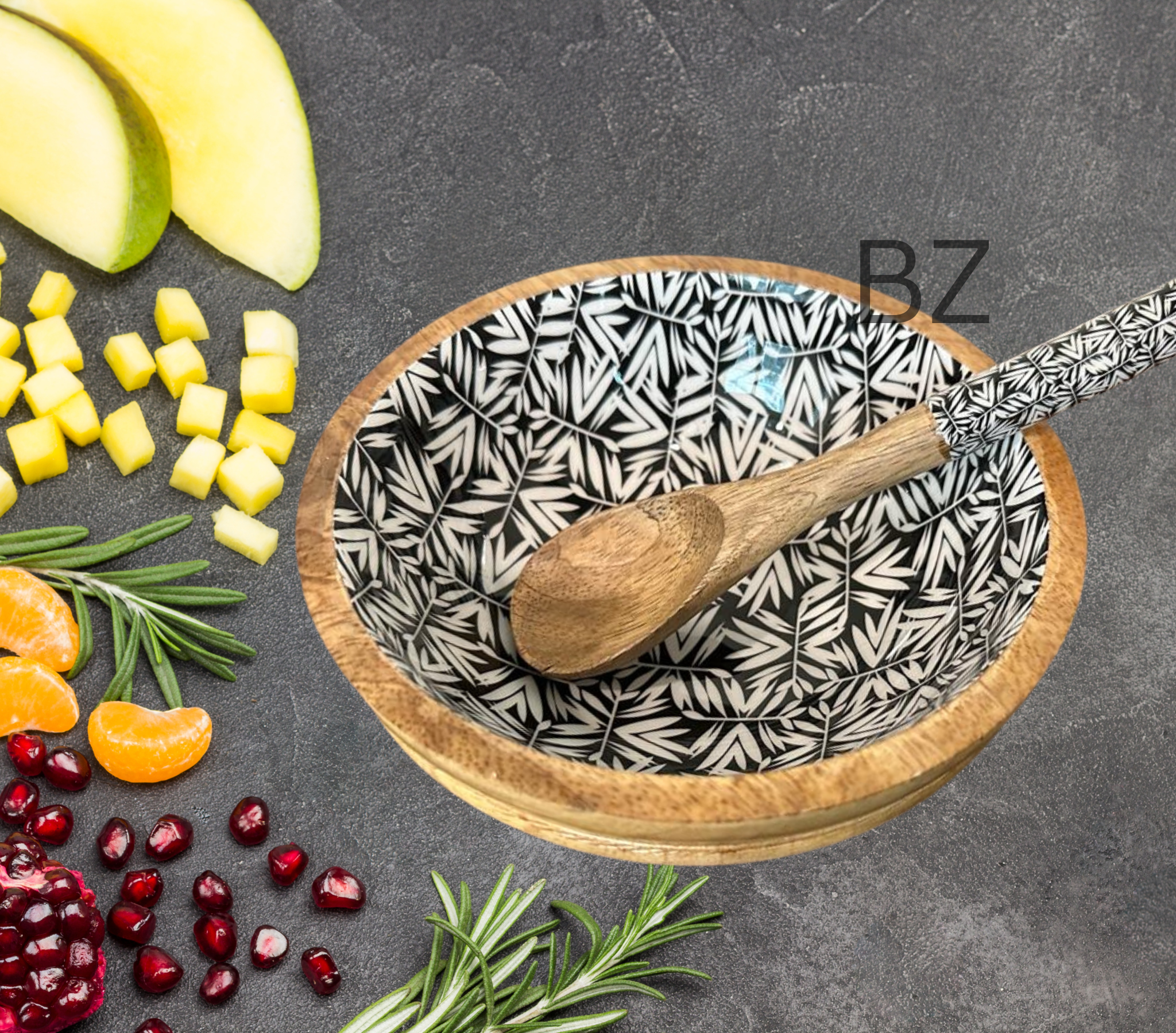 Mango Wood Serving Bowl Set