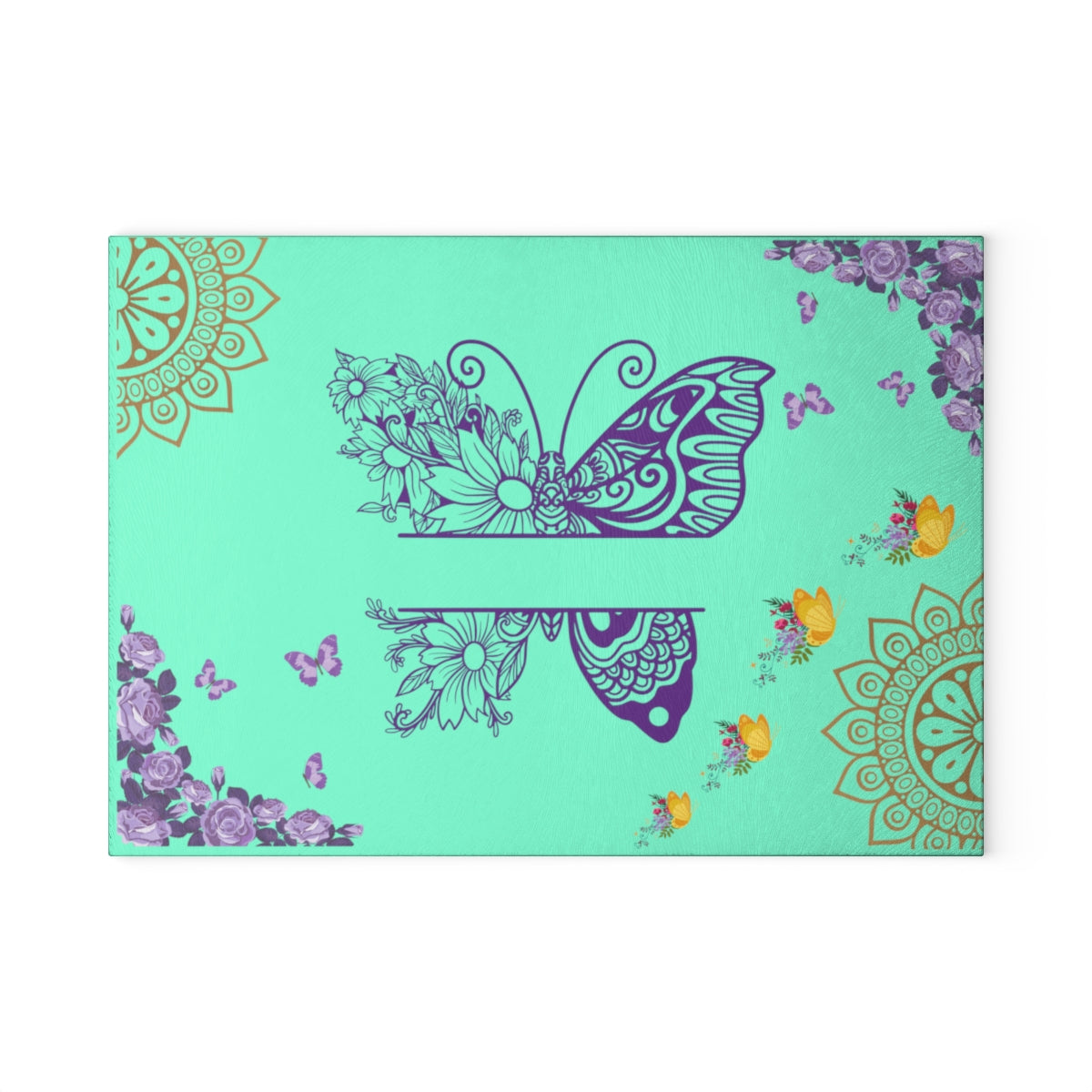 Mandala  Butterfly Cutting Board