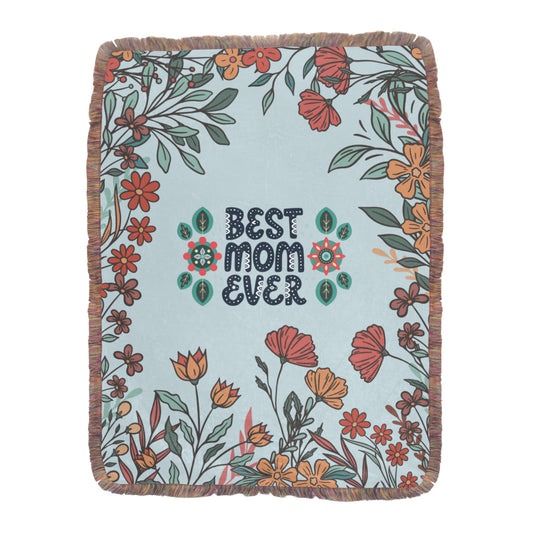 Best Mom Fringe Blanket