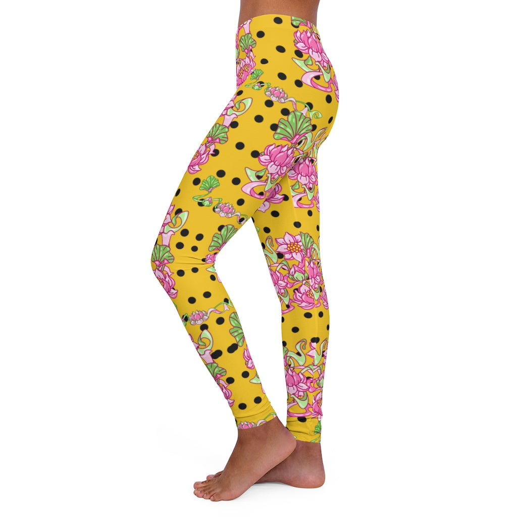 Black / Yellow Polka Dots Leggings