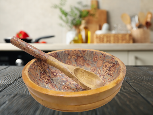 Mango wood serving bowl set