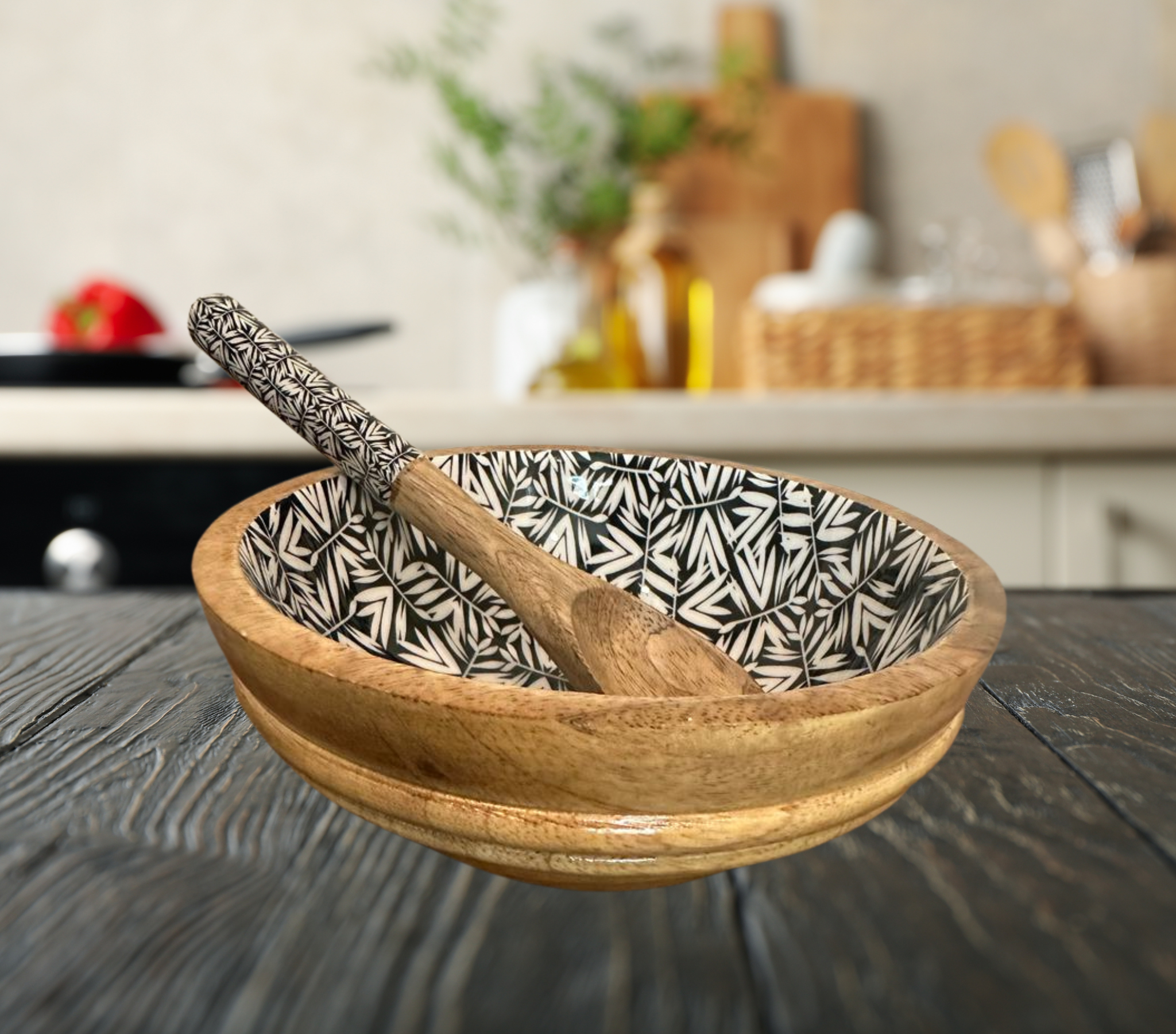 Mango Wood Serving Bowl Set