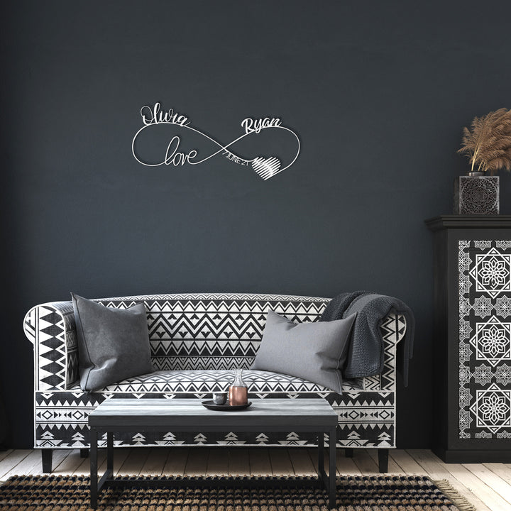 Personalized Infinity Heart Metal Sign
